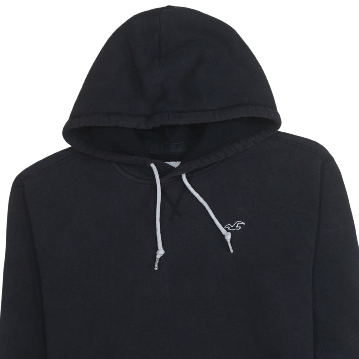Hollister Men's Black Pullover Hoodie Small Fleece Logo Sweatshirt