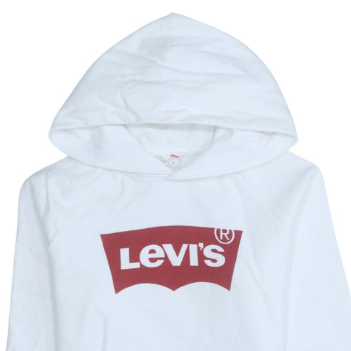 Levi's Men's White XS Pullover Hoodie with Red Logo