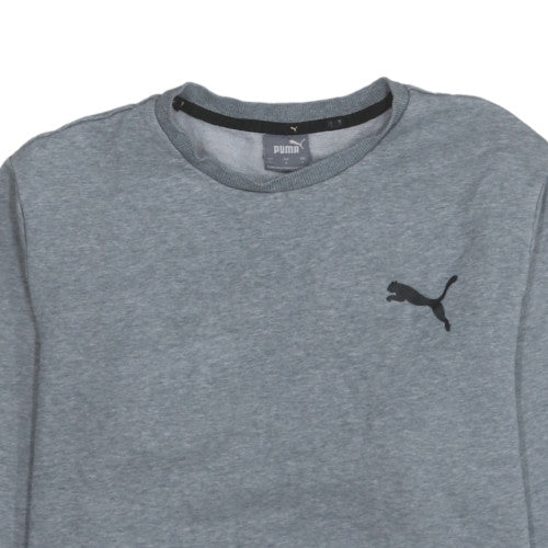 Puma Mens Grey Pullover Sweatshirt L Lightweight Crew Neck