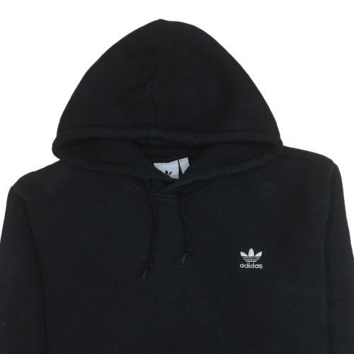 Adidas Mens Black Pullover Hoodie L Regular Fleece Logo Sweatshirt