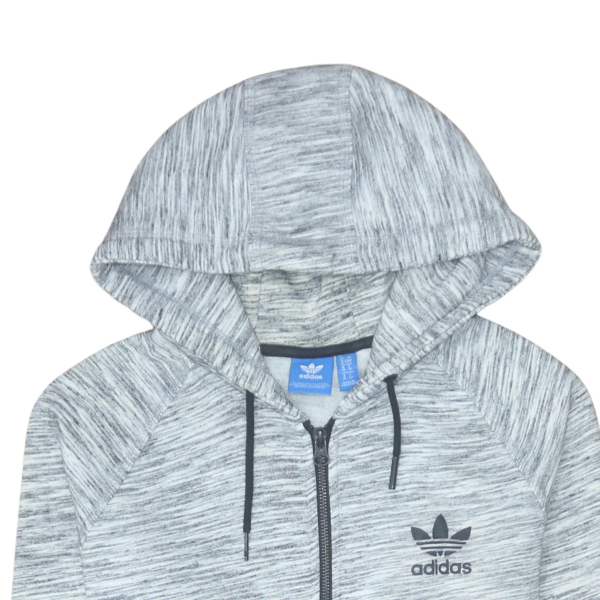Adidas Women Grey Full Zip Hoodie Size 10 Regular Fit
