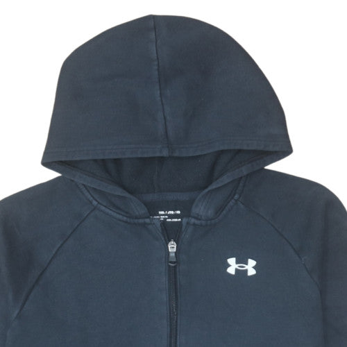 Under Armour Boys Black Full Zip Hoodie YXL 158/170 Fleece Sportswear