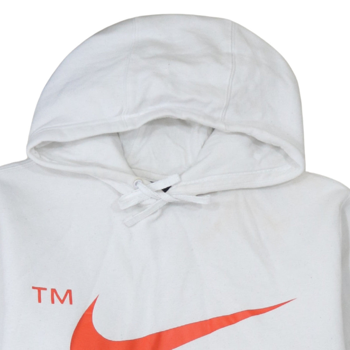 Nike Men's White Pullover Hoodie L Logo Sportswear Fleece