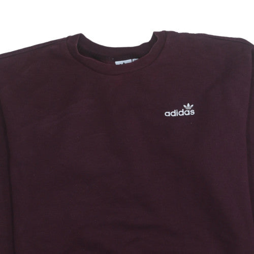 Adidas Womens Burgundy Sweatshirt Size 14 Crew Neck Pullover