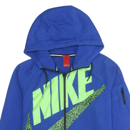 Nike Men’s Blue Full Zip Hooded Hoodie L Sports Graphic