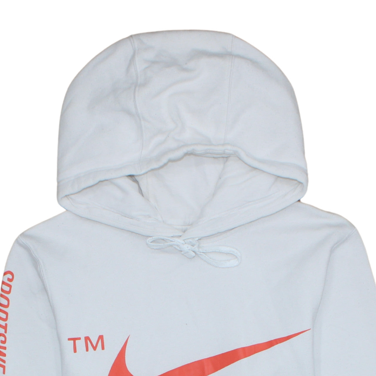 Nike Men's White Pullover Hoodie Small Sportswear Logo Fleece