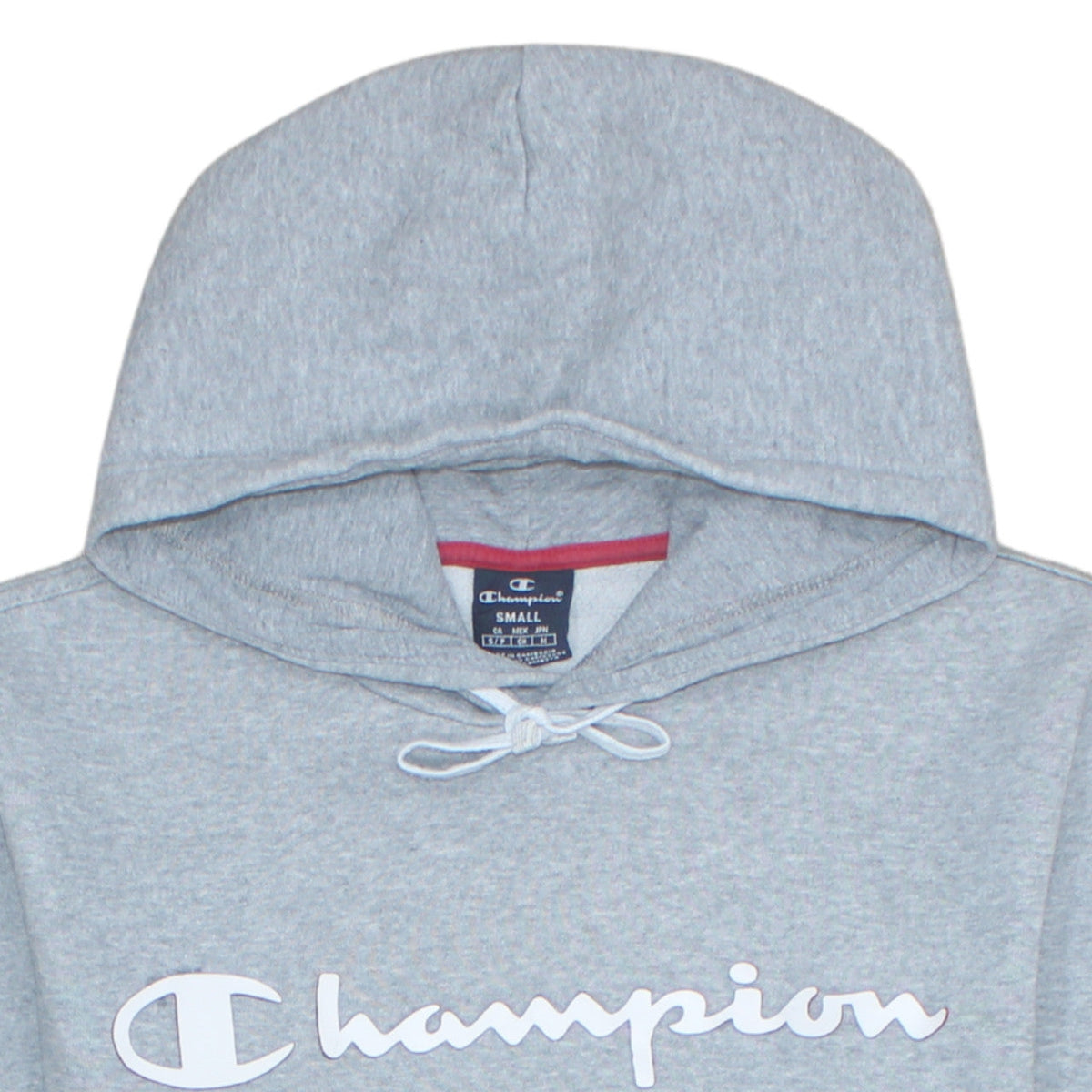 Champion Men's Grey Small Pullover Hoodie with Logo