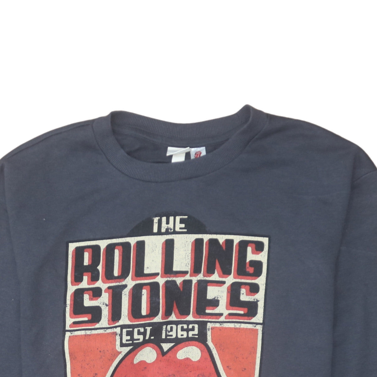 H&M Women’s Blue Rolling Stones Logo Sweatshirt Size L