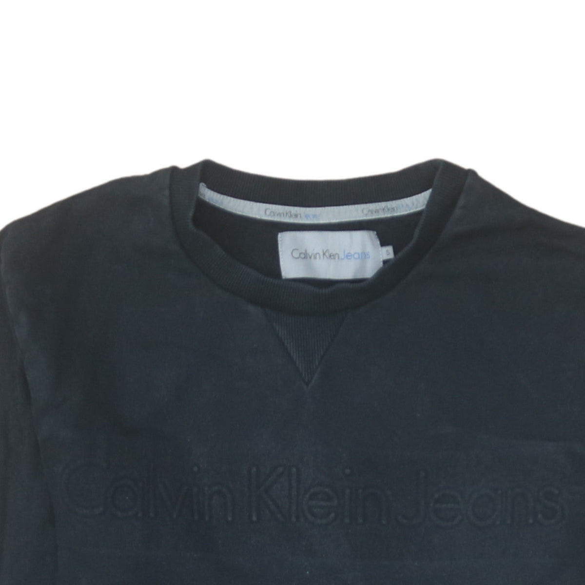 Calvin Klein Jeans Men's Black Regular Fit Cotton Sweatshirt S