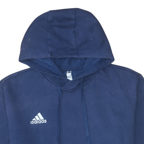 Adidas Men Blue Pullover Hoodie 2XL Fleece Sportswear