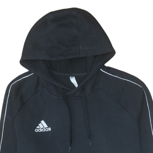 Adidas Men Black Pullover Hoodie L Fleece Sportswear Sweatshirt