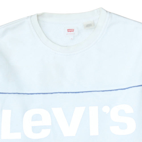 Levi's Men's White Pullover Logo Sweatshirt Size M Classic Fleece