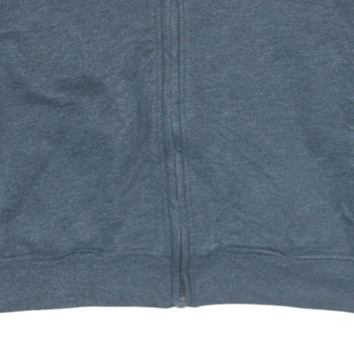 U.S. Polo Assn. Men's Grey Full Zip Hoodie M Plaid Collar