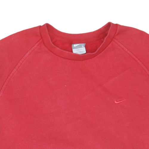 Nike Men's Red Pullover Crew Neck Fleece Sweatshirt Size L