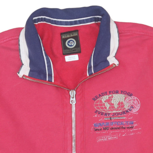 Napapijri Womens Pink XL Full Zip Collared Track Jacket