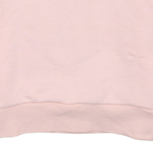 Adidas Girls Pink Pullover Hoodie 14-15 Years Classic Logo Cotton Blend