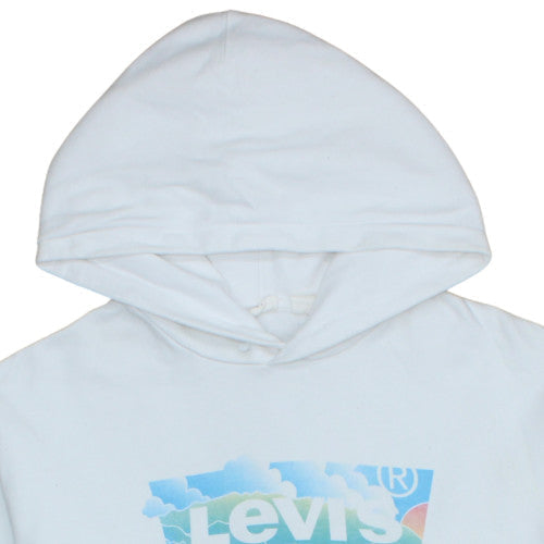Levi's Womens White Pullover Hoodie L Graphic Print Cotton Blend