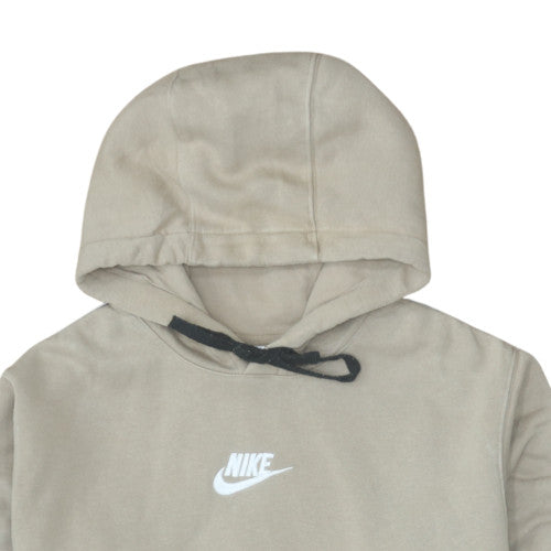 Nike Men's Beige Pullover Hoodie L Fleece Logo Sportswear