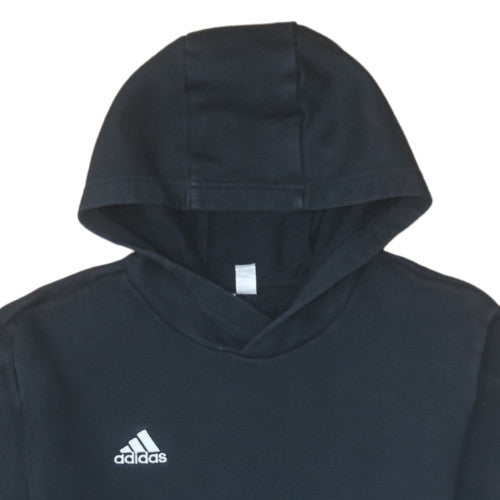 Adidas Boys Black Pullover Hoodie Size 13-14 Years Cotton Blend