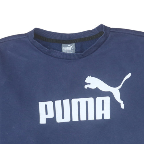 Puma Mens Blue Crew Neck Pullover Sweatshirt M Regular Fit