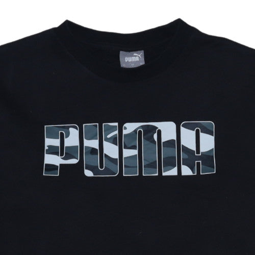 Puma Men's Black Graphic Logo Pullover Sweatshirt Small