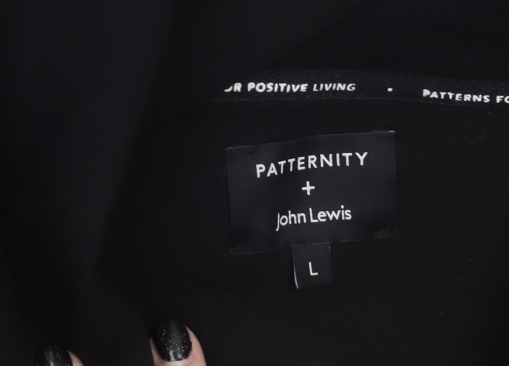 John Lewis Paternity Black Womens Large Full Zip Hoodie