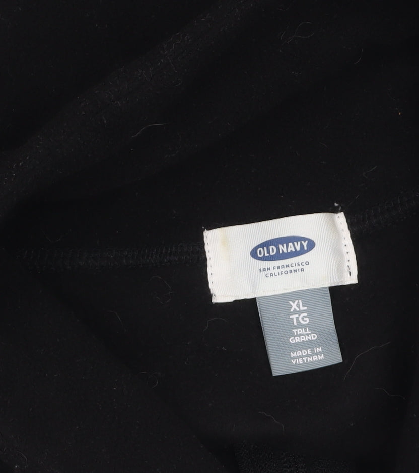 Old Navy Women's Black Fleece Zip Waistcoat XL Tall