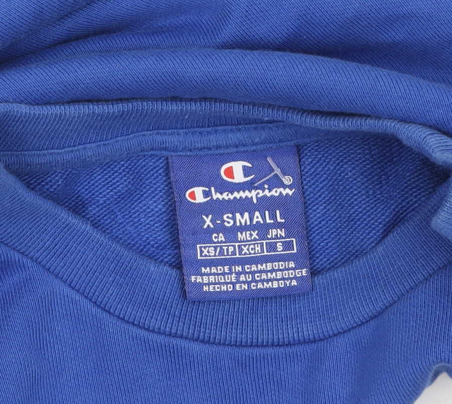 Champion Men's Blue XS Pullover Sweatshirt Crew Neck Logo