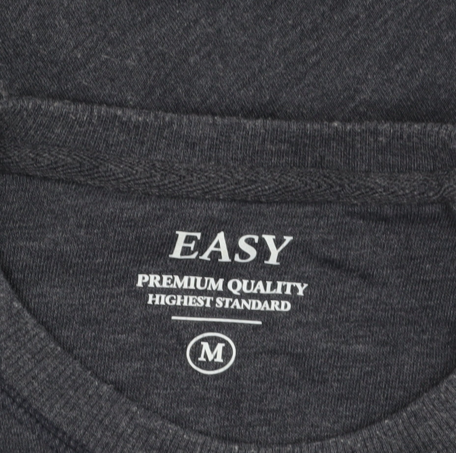 Easy Men’s Grey Christmas Snowman Graphic Pullover Sweatshirt M