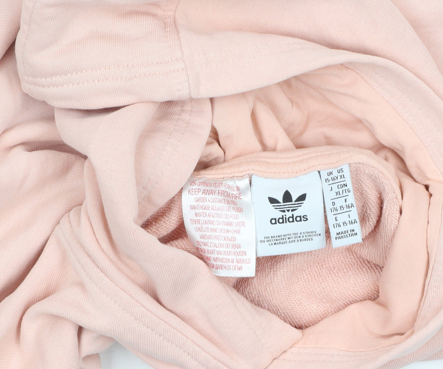 Adidas Girls Pink Pullover Hoodie XL 15-16 Years Cotton Blend Logo