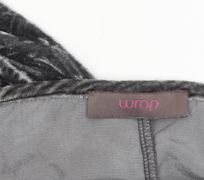 Wrap Girls Black Velvet Tunic Top UK 14 Classic Half Sleeve Party Wear