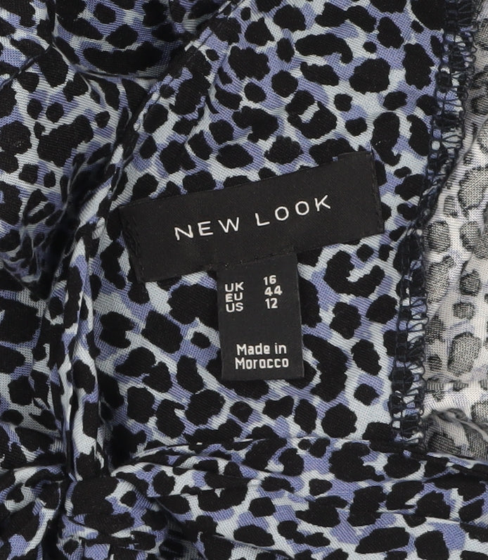 New Look Women's Blue Animal Print Shift Dress Size 16