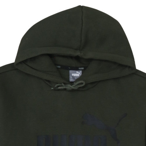 Puma Men Green Pullover Hoodie L Hooded Fleece Sweatshirt