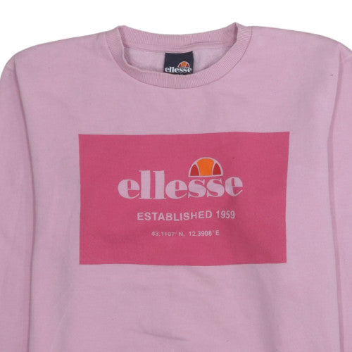 Ellesse Womens Pink Crew Neck Pullover Sweatshirt UK 12