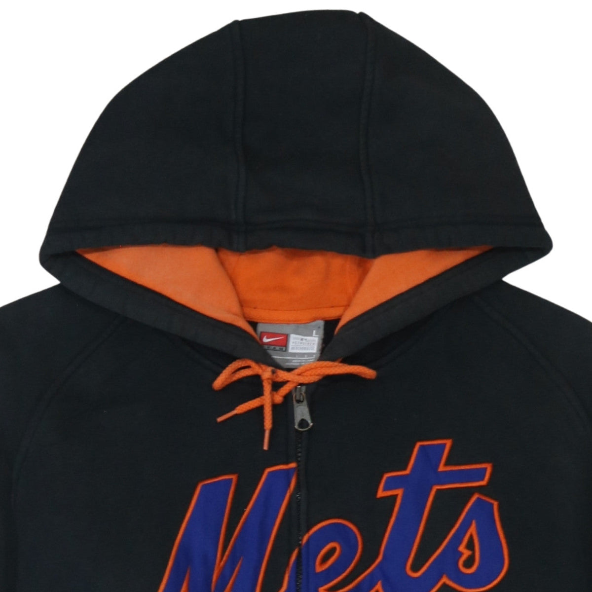 Nike Men's Black Full Zip Mets Hoodie Size L Fleece Sportswear