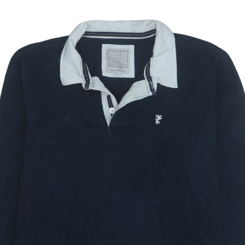 Avenue Men’s Blue 2XL Henley Sweatshirt Long Sleeve Cotton Top