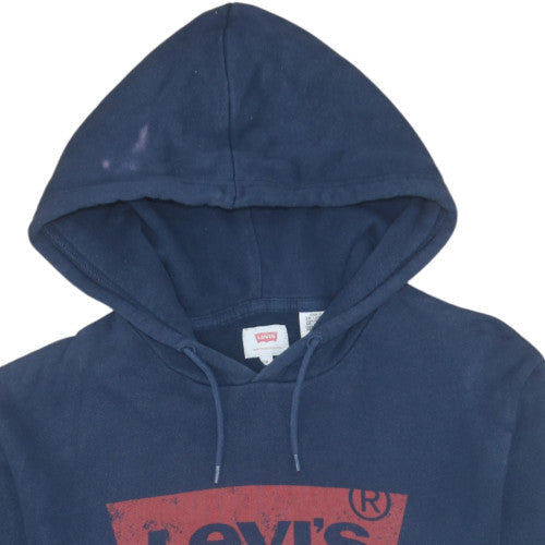 Levi's Men's Blue Pullover Hoodie M Logo Fleece Sweatshirt