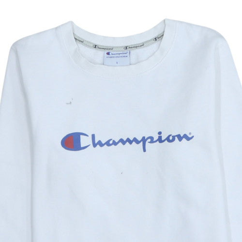 Champion Men's White Small Crew Neck Pullover Sweatshirt