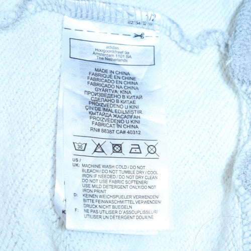 Adidas Womens Grey Pullover Hoodie Size 10 Relaxed Fit Trefoil Logo
