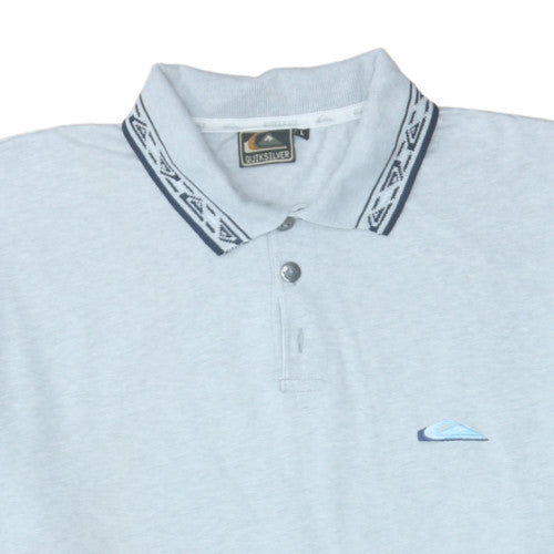 Quiksilver Men's Light Grey Short Sleeve Polo Shirt Size L Classic Fit