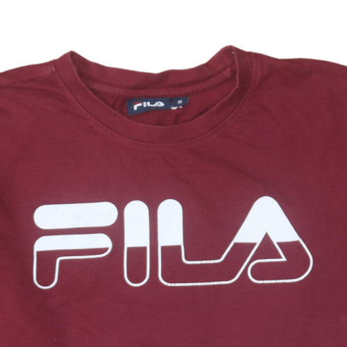 Fila Men's Red Long Sleeve Cotton Graphic Top M