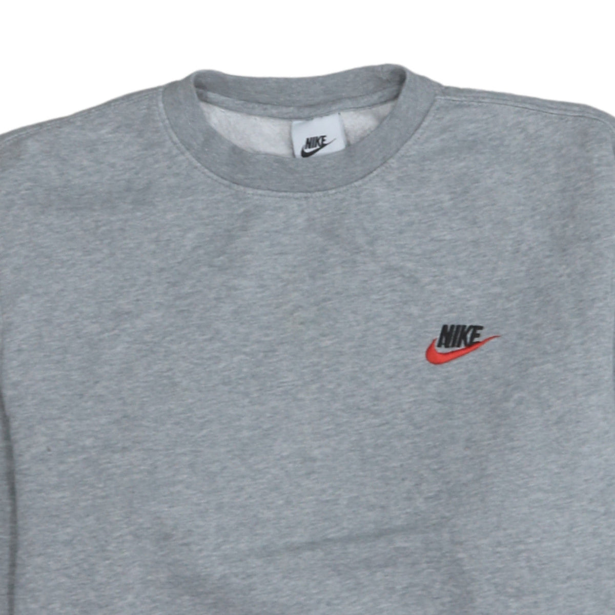 Nike Men Grey Small Pullover Crew Neck Sweatshirt Logo Sportswear