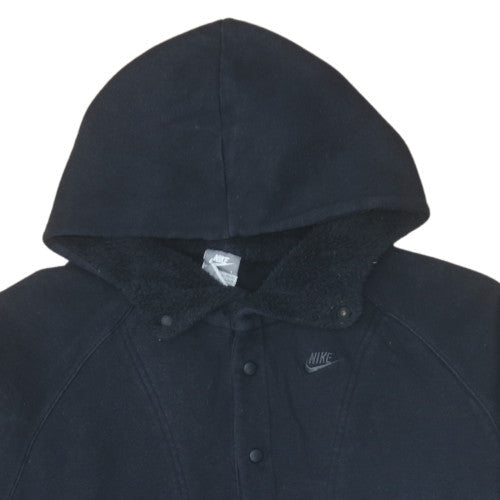 Nike Men's Black L Henley Fleece Hoodie Pullover Sweatshirt