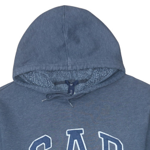GAP Men Blue Pullover Hoodie L Fleece Lined Classic Logo Style