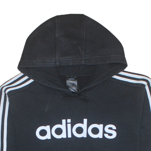 Adidas Mens Black XL Pullover Hoodie with Logo Print