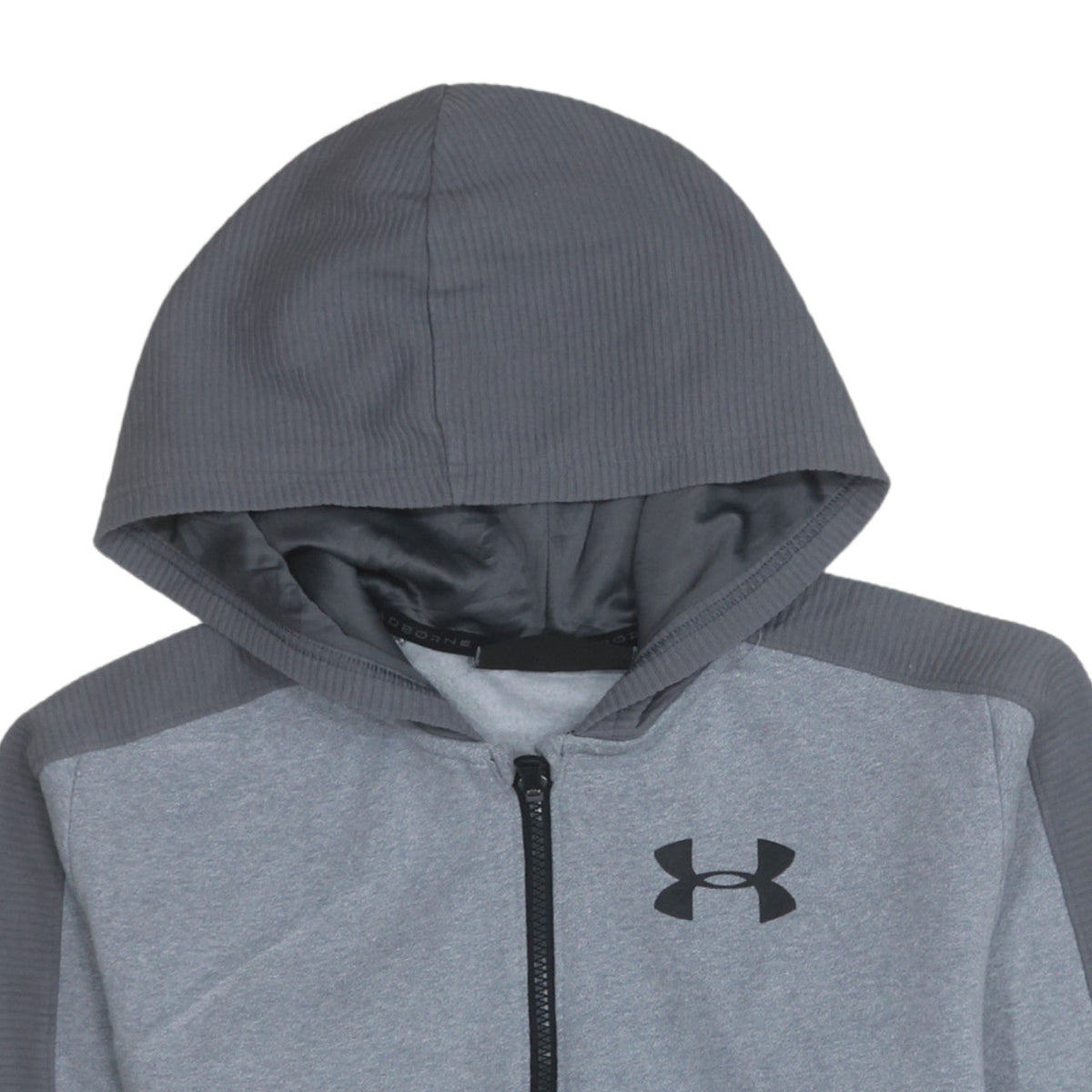 Under Armour Teens Grey Full Zip Hoodie L Relaxed Fit ColdGear