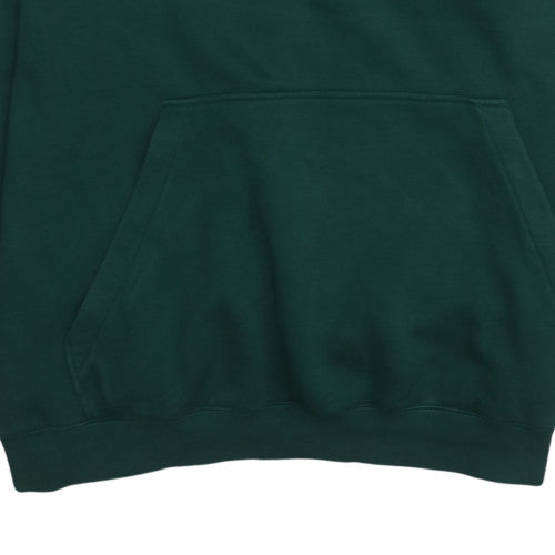 Adidas Men's Green 2XL Pullover Hoodie with Logo and Pockets