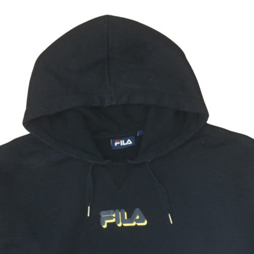Fila Men's Black Pullover Hoodie L Logo Fleece Sportswear
