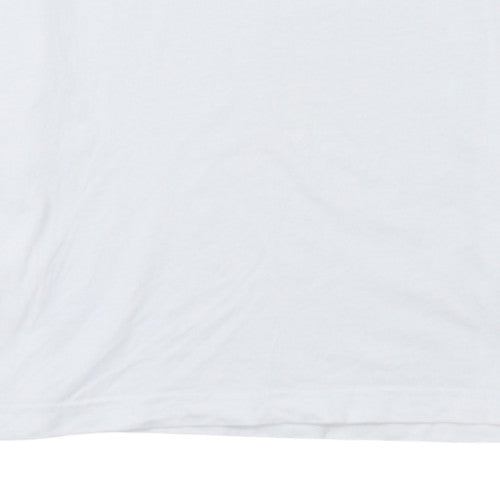 Adidas Men's White Small Logo Crew Neck Cotton T-Shirt