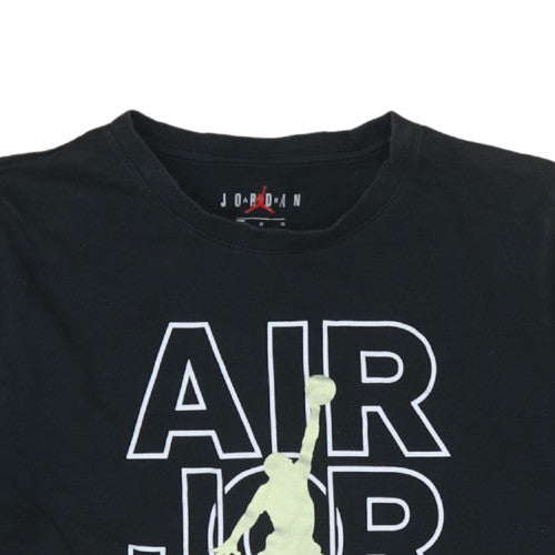 Jordan Boys Black Air Jordan Graphic Short Sleeve T-Shirt L 12-13 Yrs